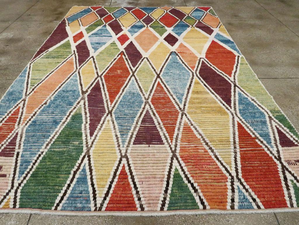 Contemporary Handmade Room Size Turkish Shag Rug In New Condition For Sale In New York, NY