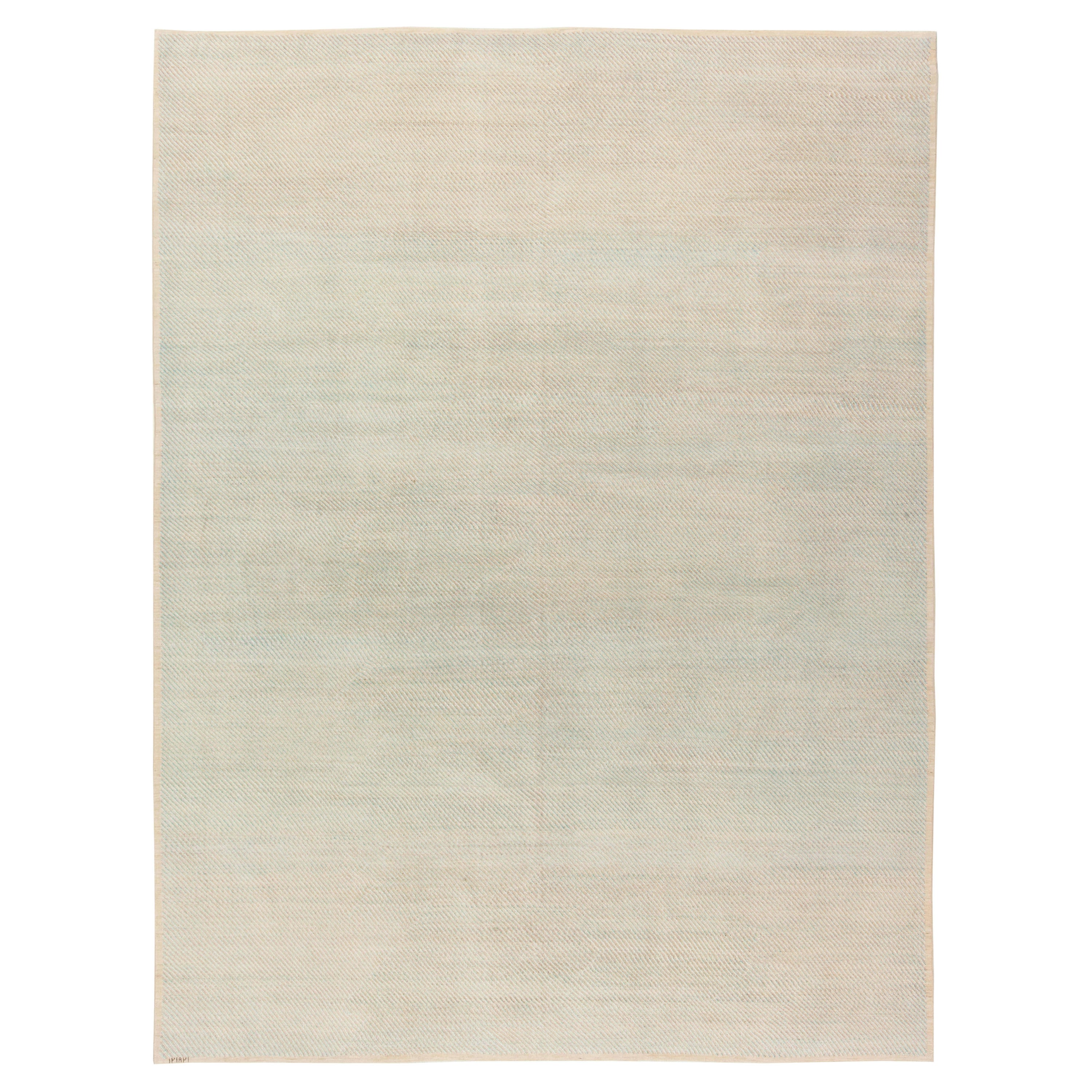 Contemporary Handmade Rug in Beige and Blue by Doris Leslie Blau For Sale
