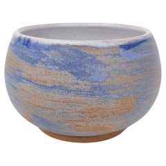 Contemporary Handmade Sandy Blue Ocean Ceramic Serving Bowl by Fizzy Ceramics