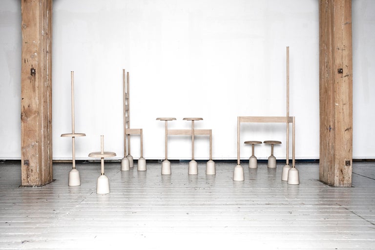 Contemporary Handmade Scandinavian Side Table or Stool 