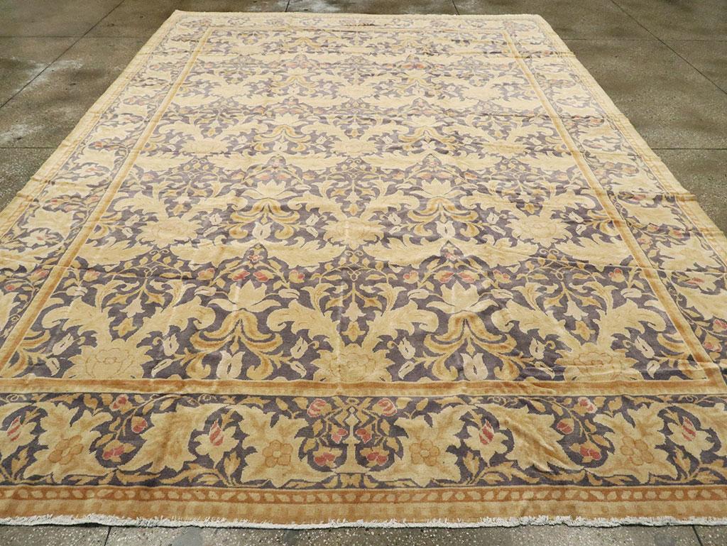 Arts and Crafts Contemporary Handmade Spanish Arts & Crafts Cuenca Room Size Carpet For Sale