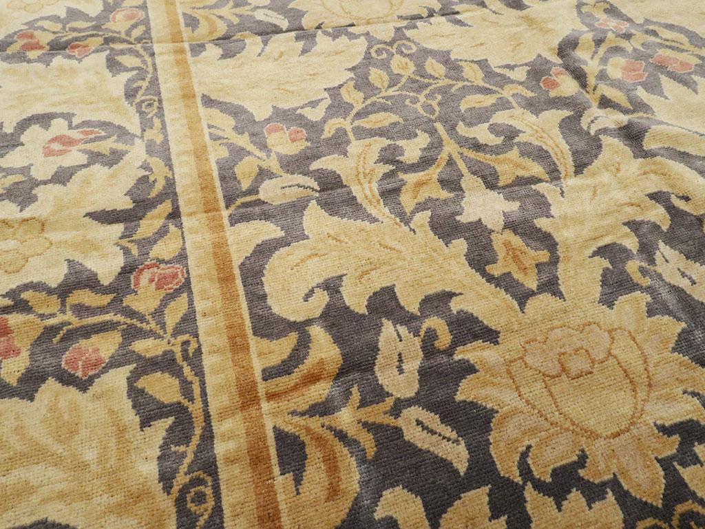 Hand-Knotted Contemporary Handmade Spanish Arts & Crafts Cuenca Room Size Carpet For Sale