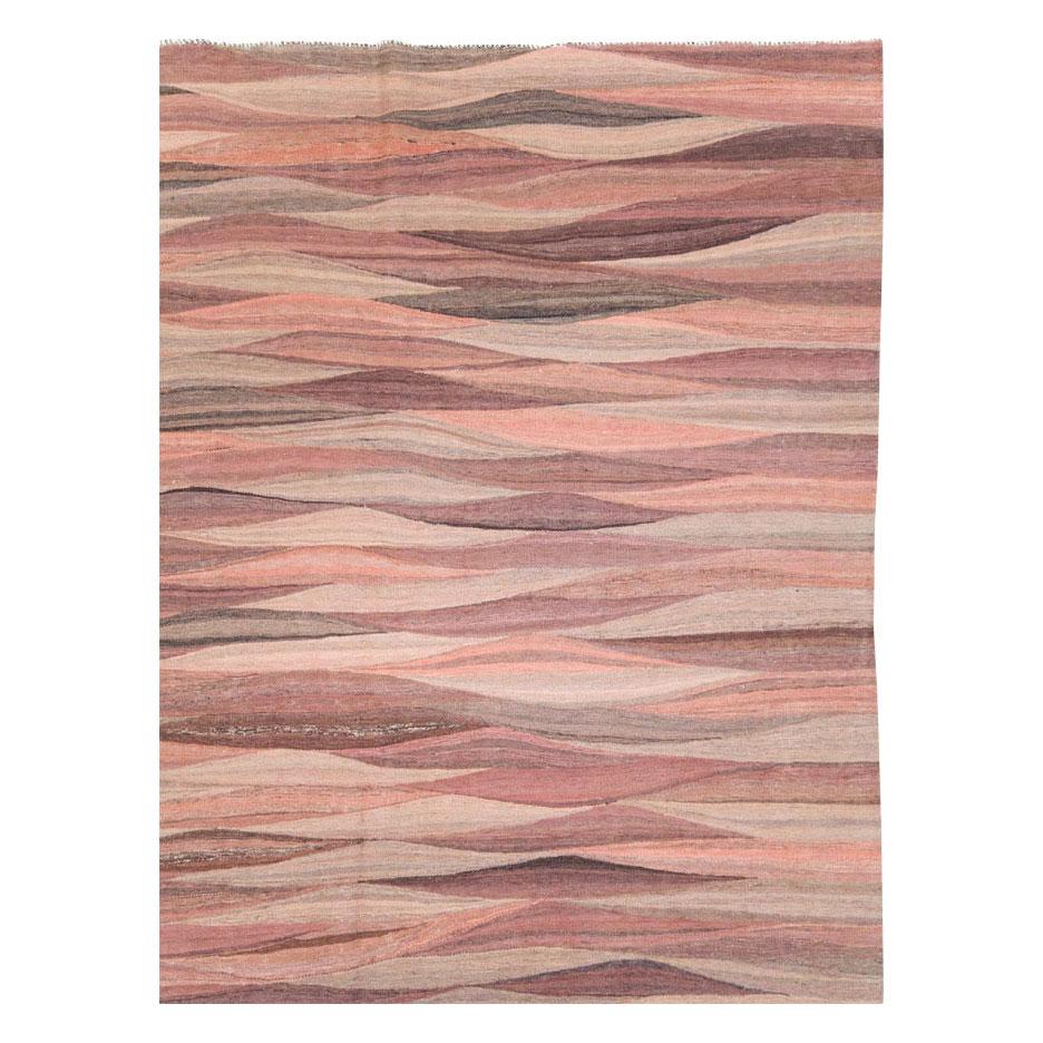 pink flatweave rug