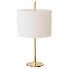 Contemporary, Handmade Table Lamp, Natural Fabric Brass, Mediterranean Objects