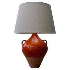 Contemporary Handmade Table Side Lamp Ceramic Terracotta Color