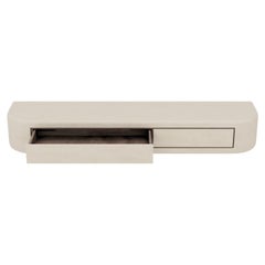 Contemporary Handmade Textured Plaster Floating Drawer w/ Walnut Interior AFD140