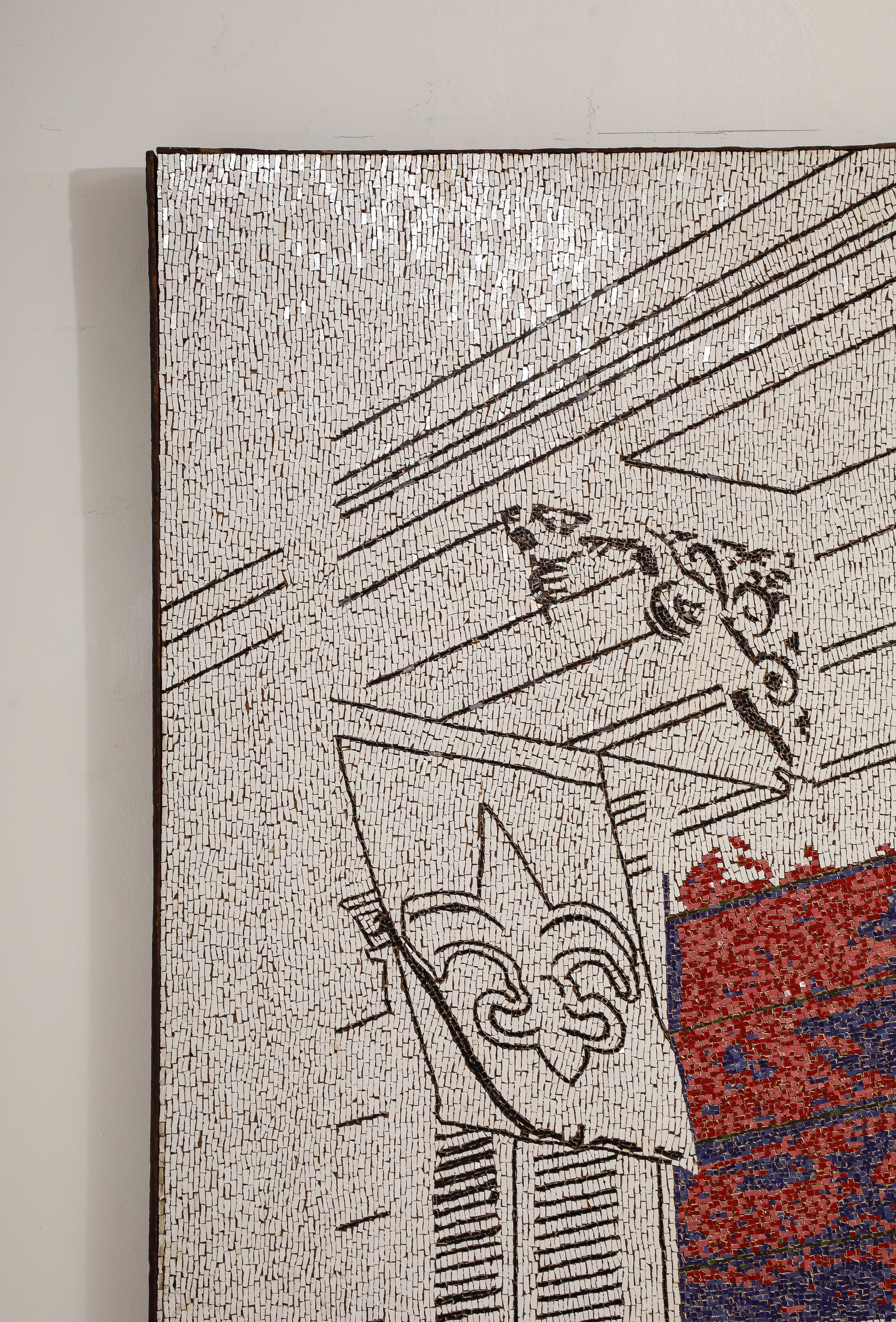 Contemporary Handmade Tile Mosaic by Brazilian Artist Katharina Welper, 2015 For Sale 8