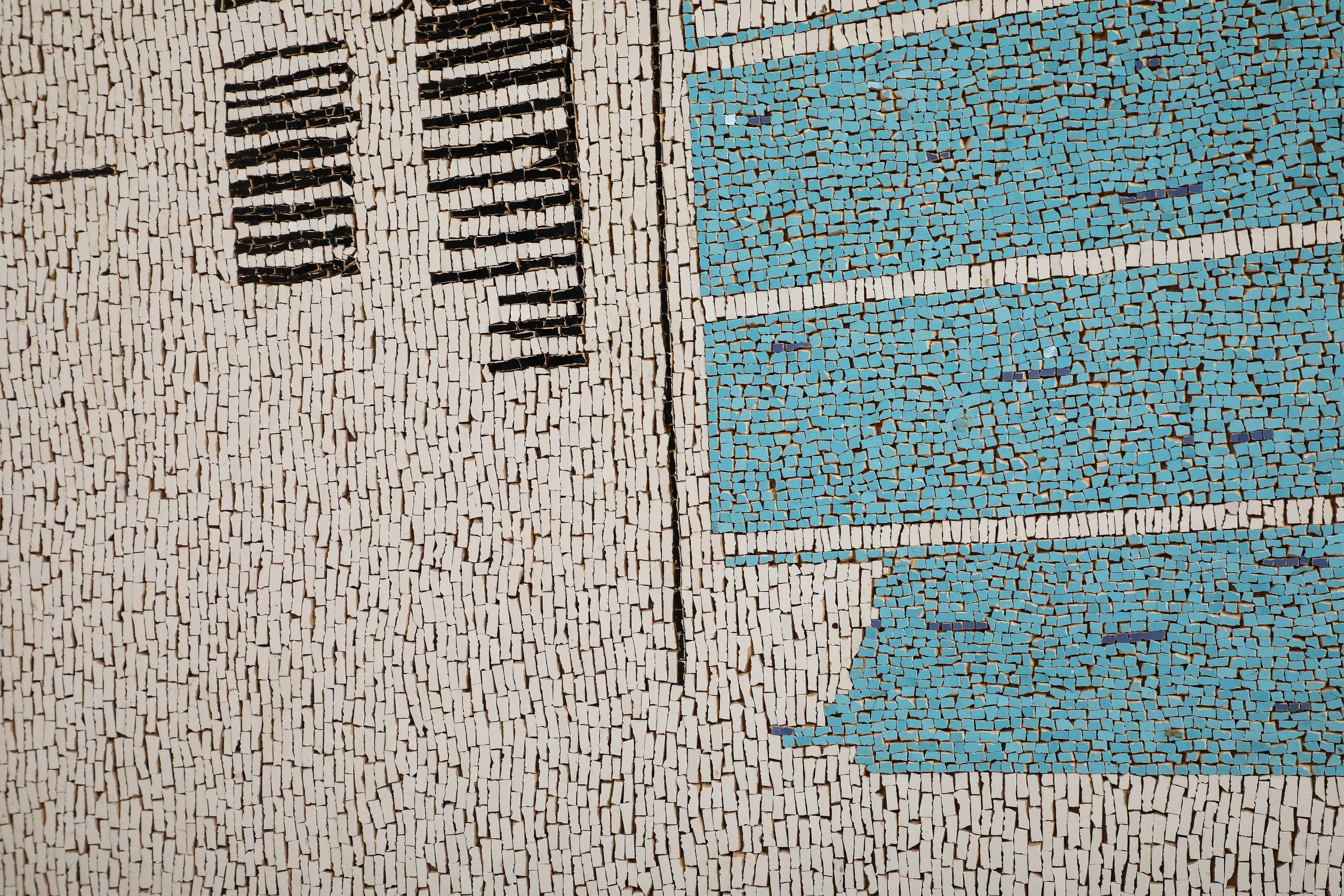 Ceramic Contemporary Handmade Tile Mosaic by Brazilian Artist Katharina Welper, 2015 For Sale