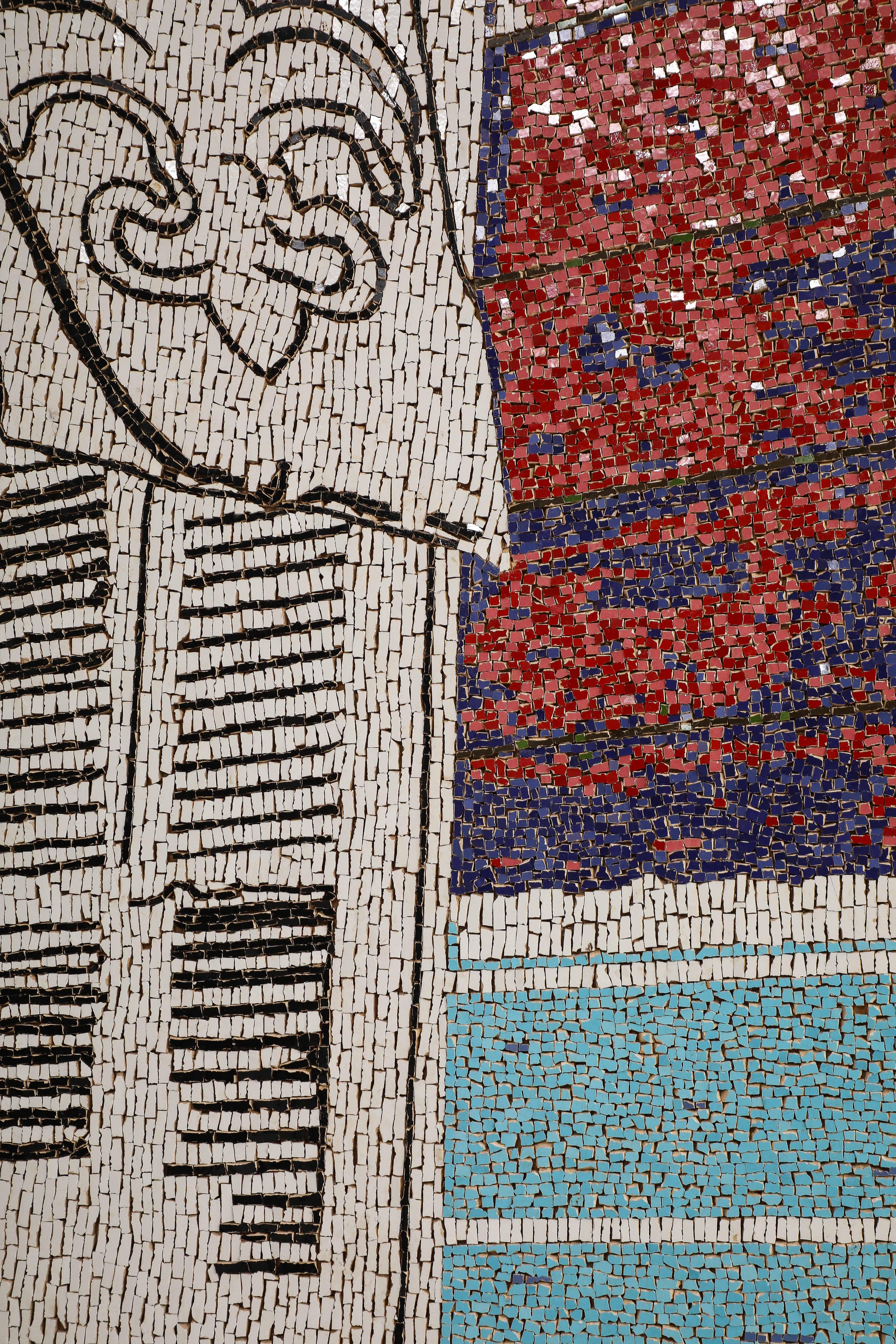Contemporary Handmade Tile Mosaic by Brazilian Artist Katharina Welper, 2015 For Sale 2