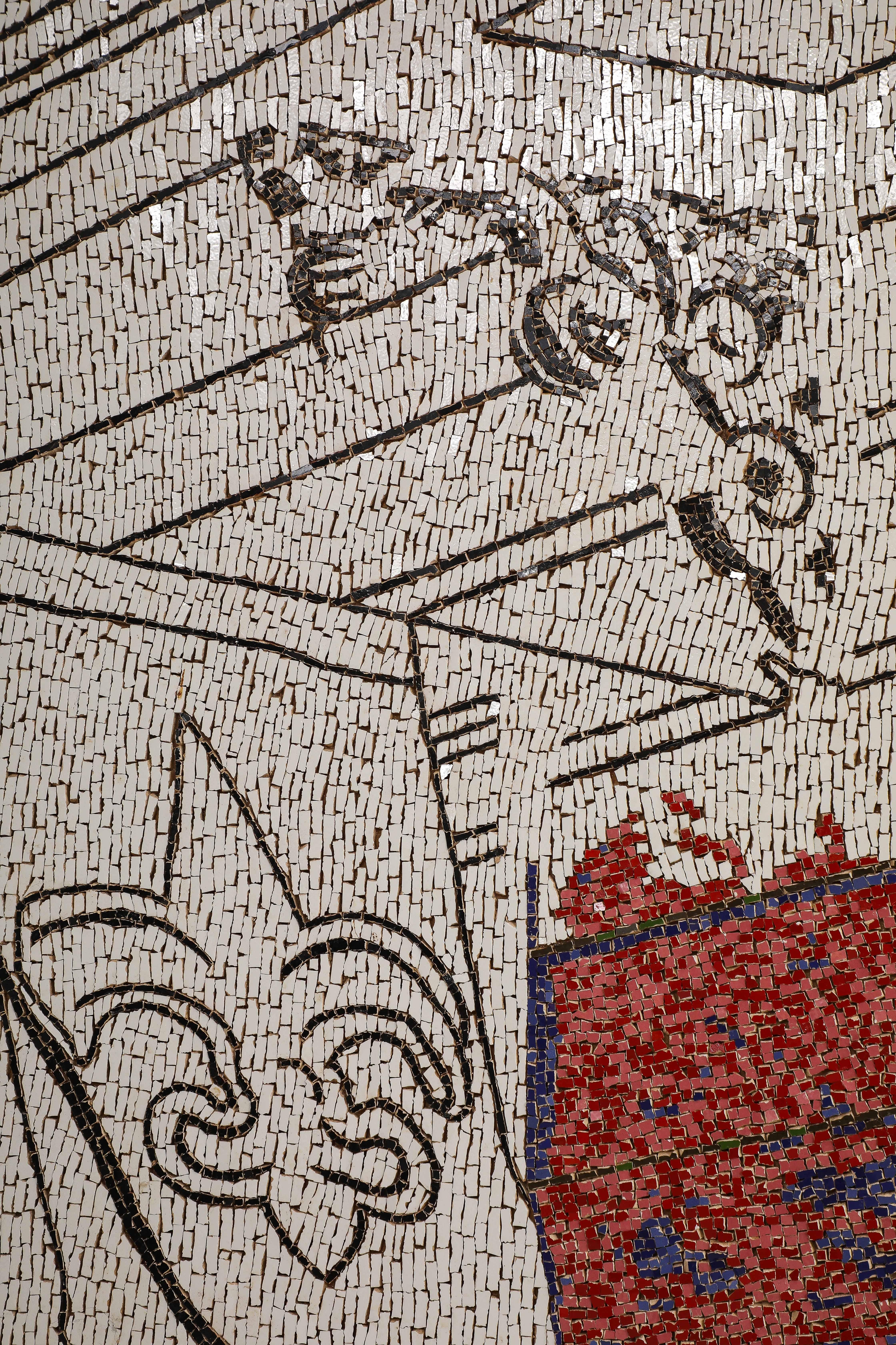Contemporary Handmade Tile Mosaic by Brazilian Artist Katharina Welper, 2015 For Sale 3
