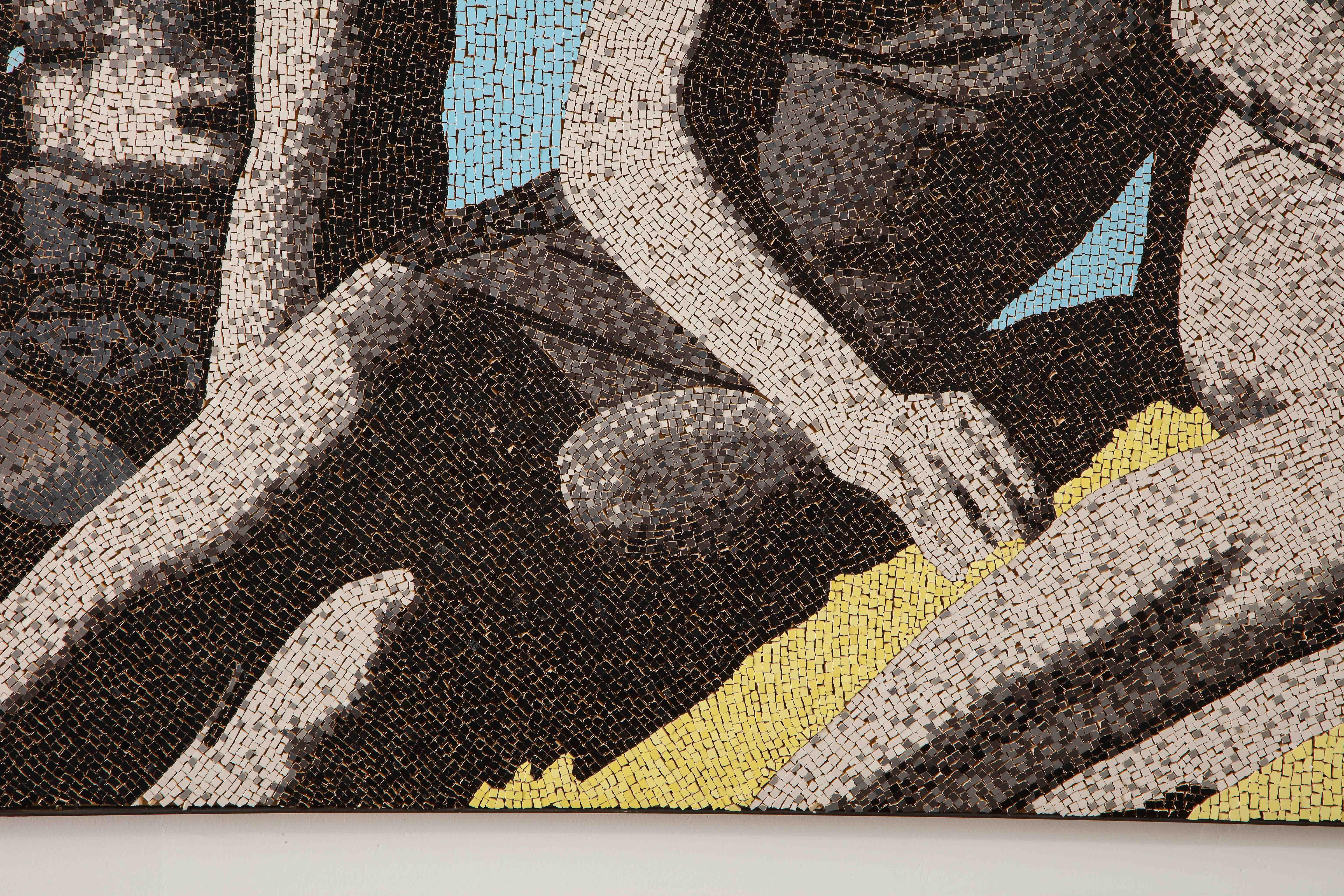 Contemporary handmade tile Mosaic by Brazilian artist Katharina Welper 3