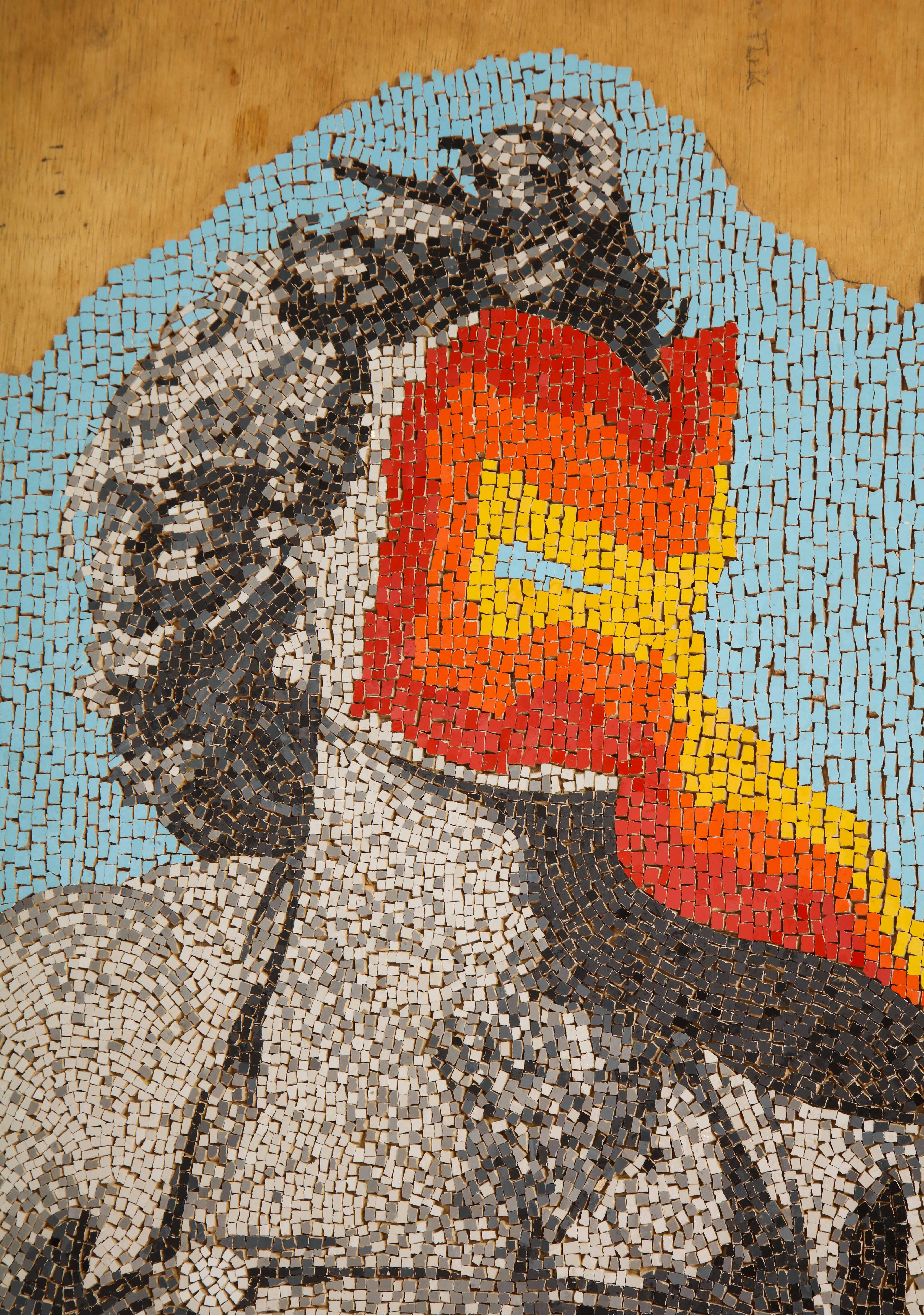 Contemporary handmade tile Mosaic by Brazilian artist Katharina Welper 1