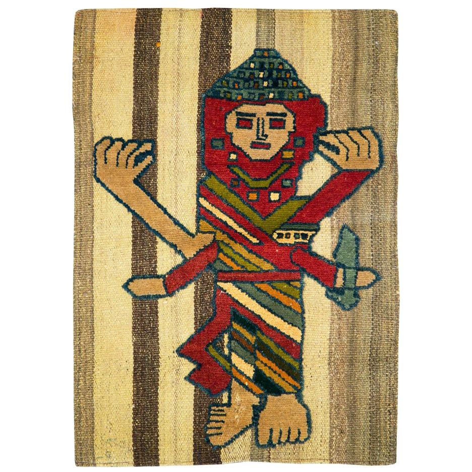 Zeitgenössischer handgefertigter persischer Flachgewebe-Teppich, Stammeskunst im Angebot