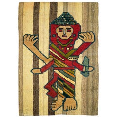 Contemporary Handmade Tribal Folk Persian Flat-Weave Rug