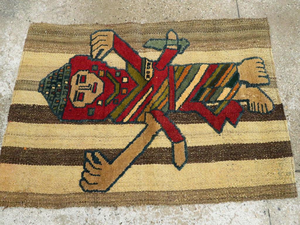 Zeitgenössischer handgefertigter persischer Flachgewebe-Teppich, Stammeskunst (Persisch) im Angebot