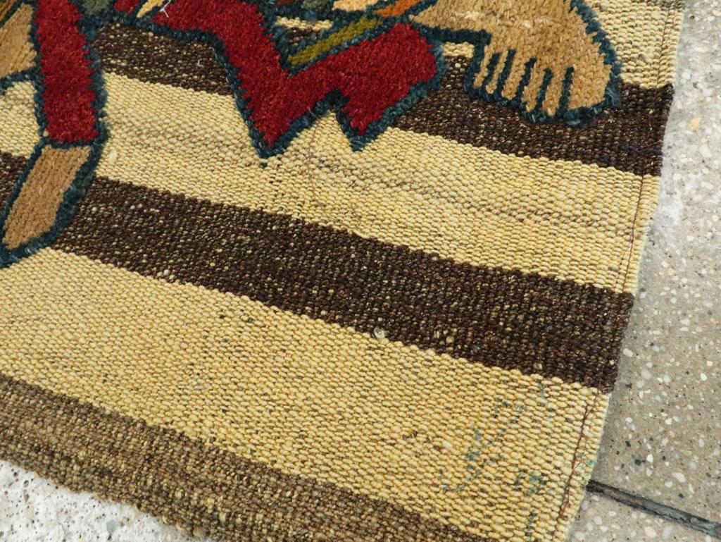Contemporary Handmade Tribal Folk Persian Flat-Weave Rug In New Condition For Sale In New York, NY