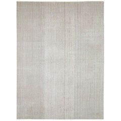 Contemporary Handmade Turkish Room Size Flat-Weave Rug in Beige and Brown