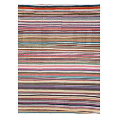 Contemporary Handmade Turkish Flat-Weave Kilim Colorful Large Room Size Carpet