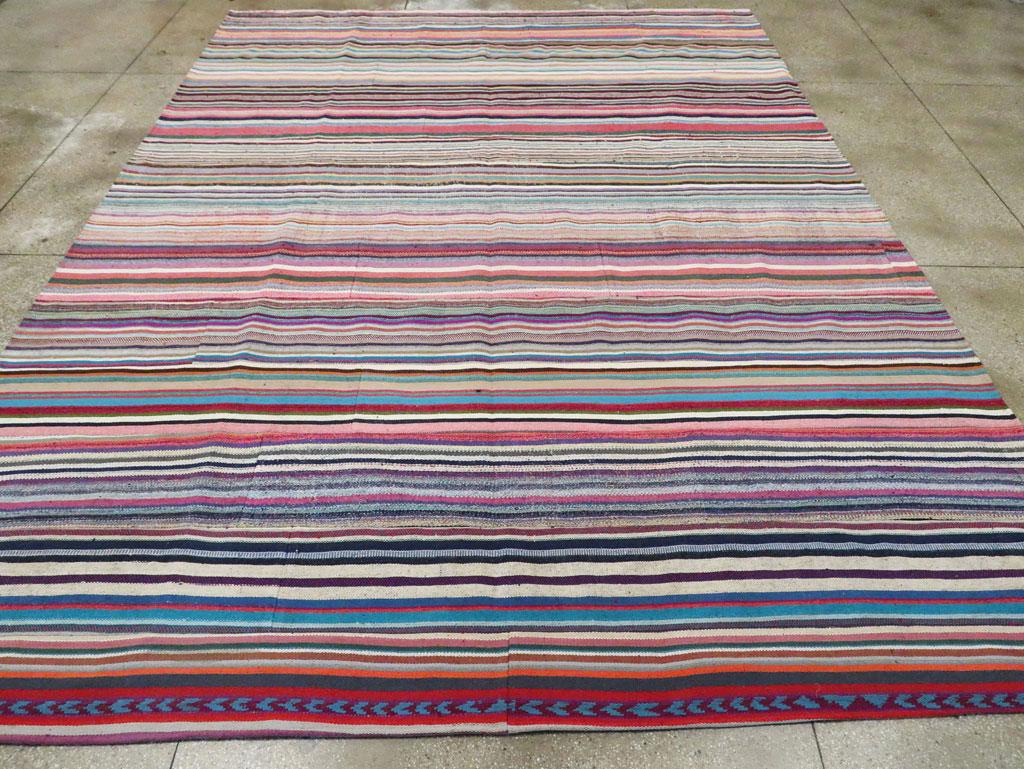 Contemporary Handmade Turkish Flat-Weave Kilim Colorful Large Room Size Carpet In New Condition For Sale In New York, NY