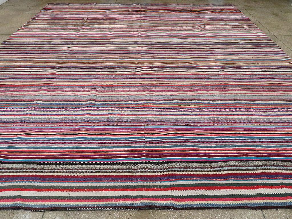 Contemporary Handmade Turkish Flat-Weave Kilim Colorful Large Room Size Carpet In New Condition For Sale In New York, NY