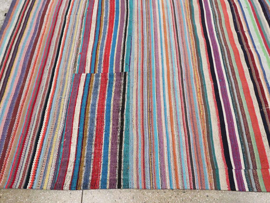 Contemporary Handmade Turkish Flat-Weave Kilim Colorful Large Room Size Carpet For Sale 2