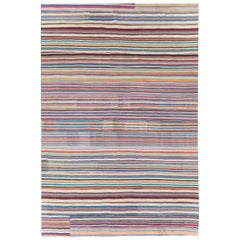 Contemporary Handmade Turkish Flat-Weave Kilim Colorful Oversize Carpet