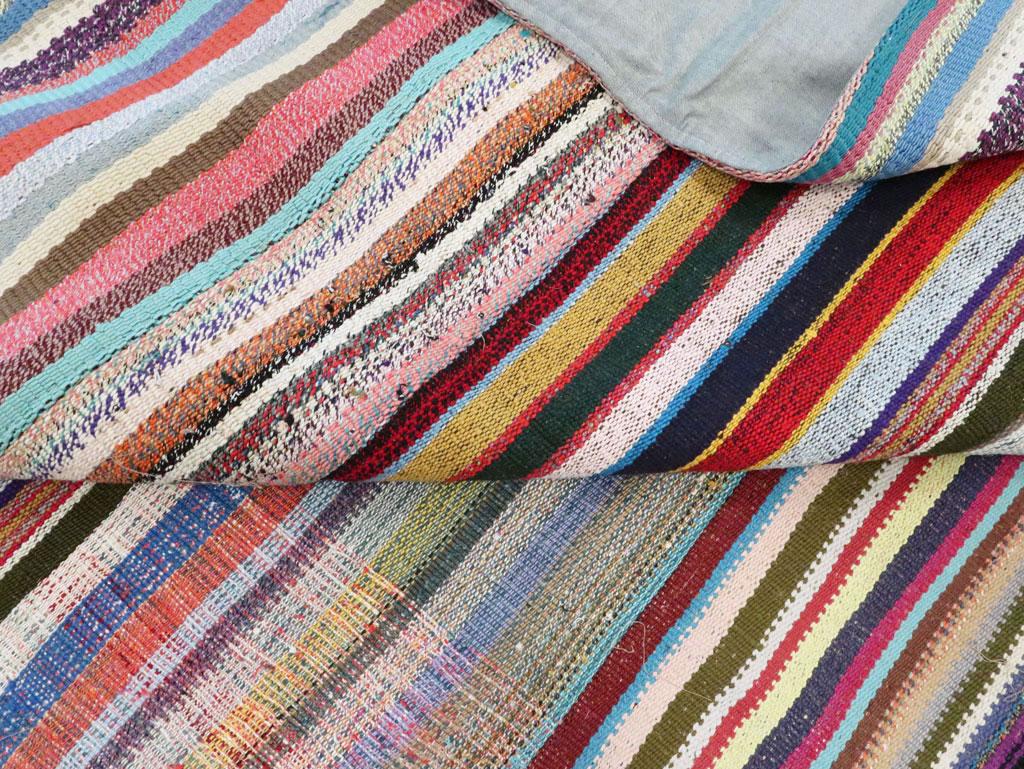 Tappeto contemporaneo fatto a mano turco a trama piatta Kilim colorato per la stanza in vendita 2