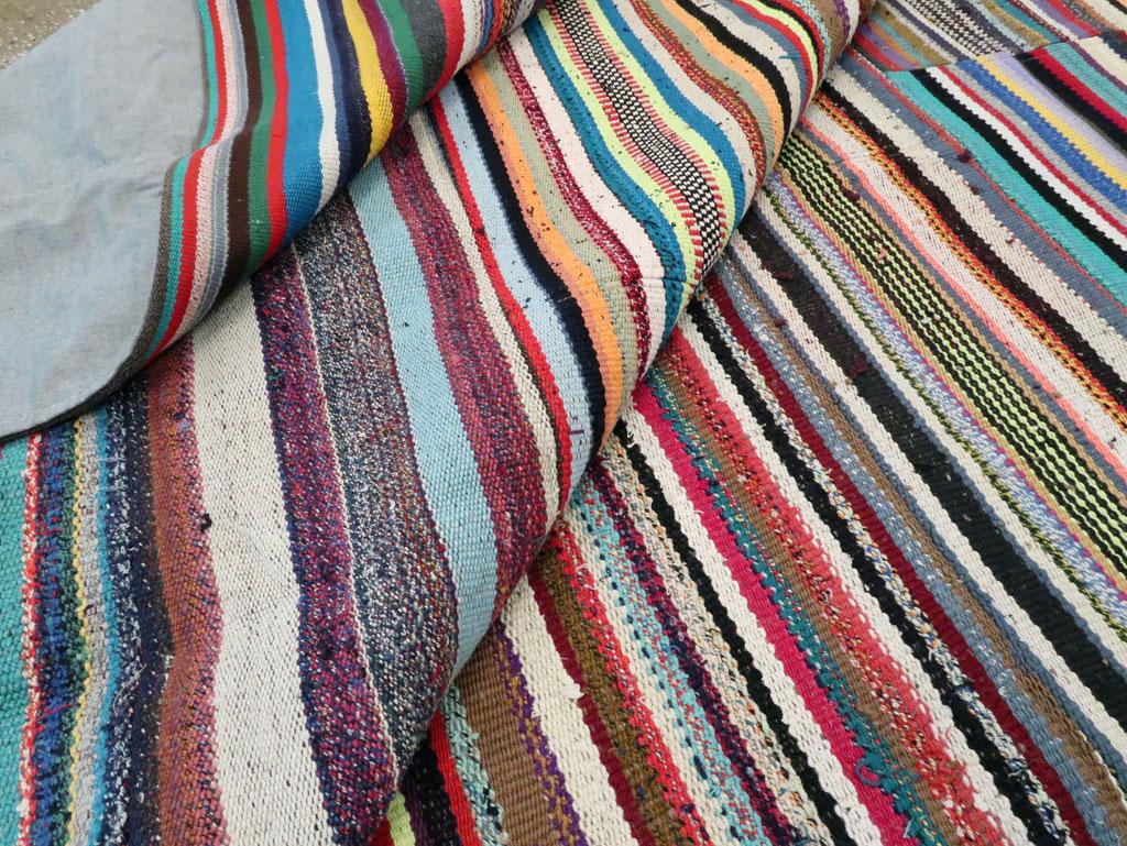 Contemporary Handmade Turkish Flat-Weave Kilim Colorful Room Size Carpet For Sale 4