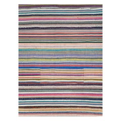 Contemporary Handmade Turkish Flat-Weave Kilim Colorful Room Size Carpet