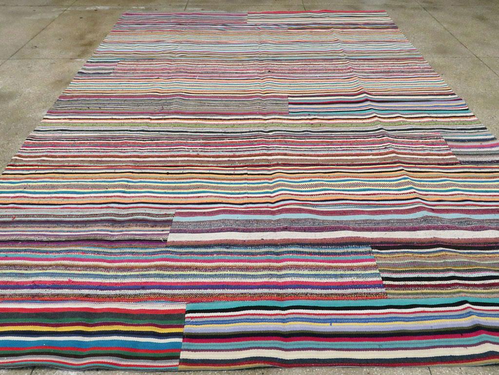 Contemporary Handmade Turkish Flat-Weave Kilim Colorful Room Size Carpet In New Condition For Sale In New York, NY