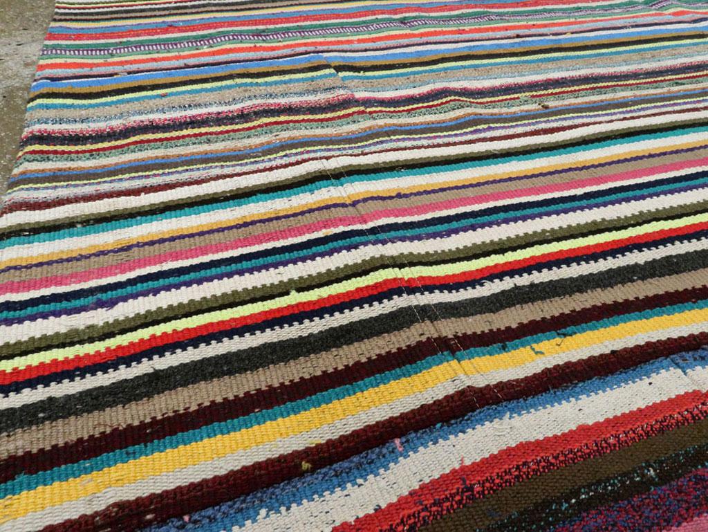 Contemporary Handmade Turkish Flat-Weave Kilim Colorful Room Size Carpet im Zustand „Neu“ im Angebot in New York, NY