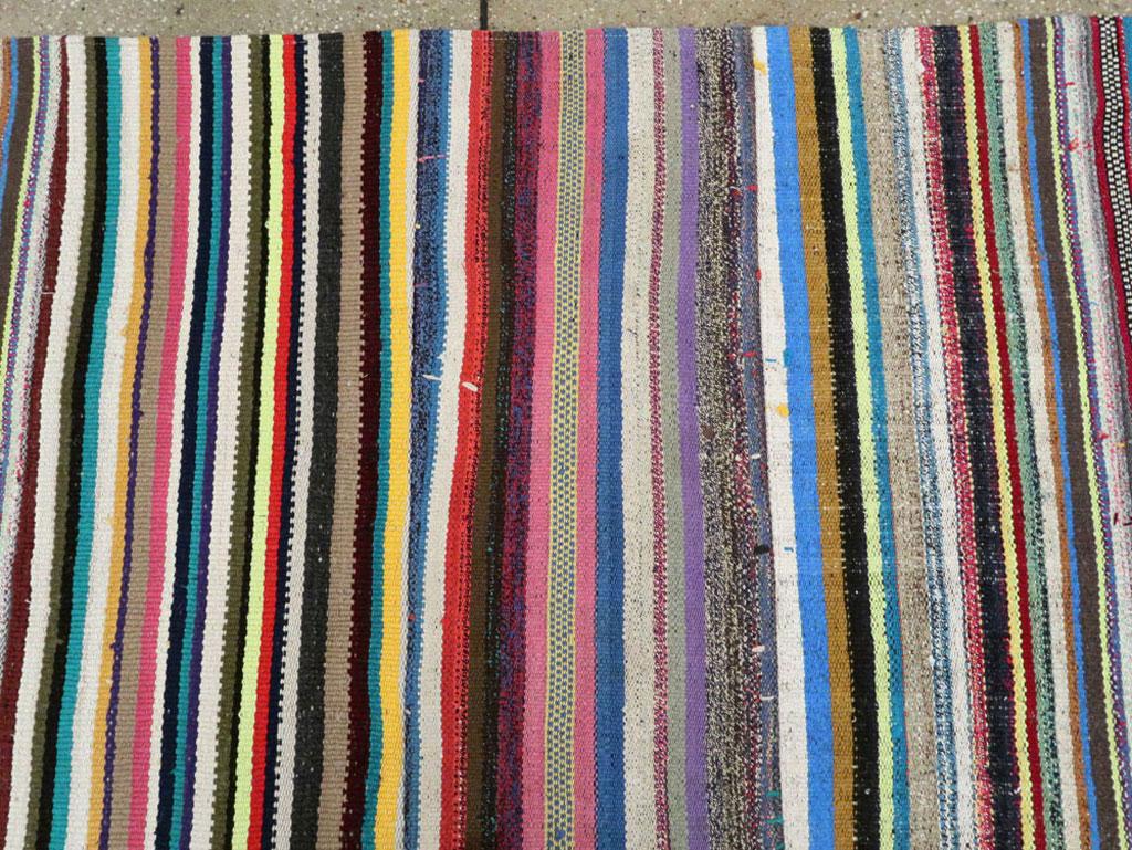 Contemporary Handmade Turkish Flat-Weave Kilim Colorful Room Size Carpet (Wolle) im Angebot
