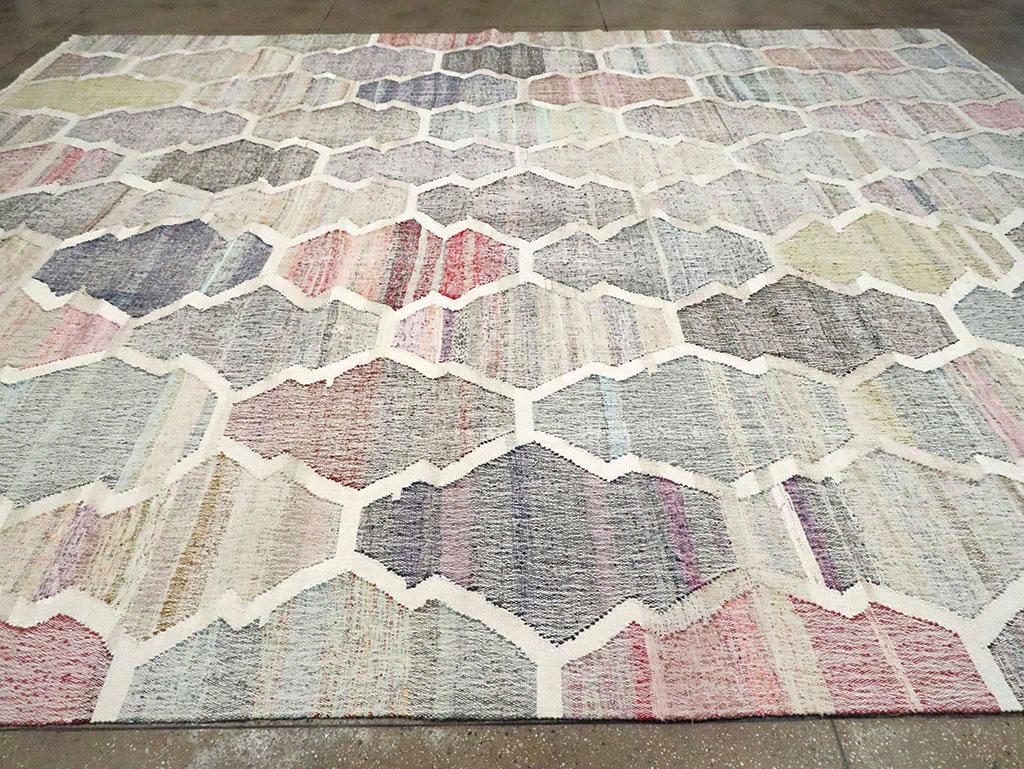 Modern Contemporary Handmade Turkish Flat-Weave Kilim Large Room Size Carpet For Sale