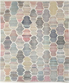 Contemporary Handmade Turkish Flat-Weave Kilim Large Room Size Carpet