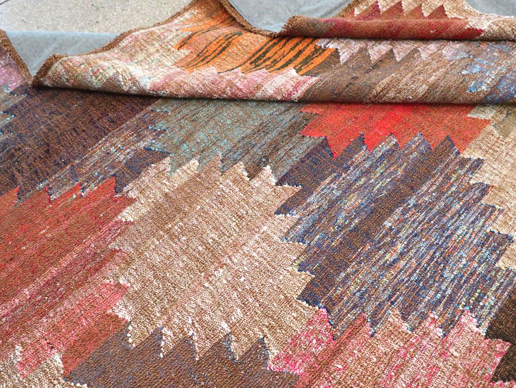 Contemporary Handmade Turkish Flat-Weave Kilim Room Size Carpet 3