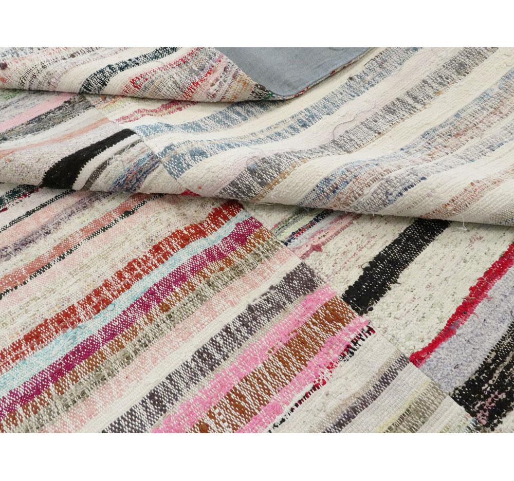 Contemporary Handmade Turkish Flat-Weave Room Size Kilim Carpet 4