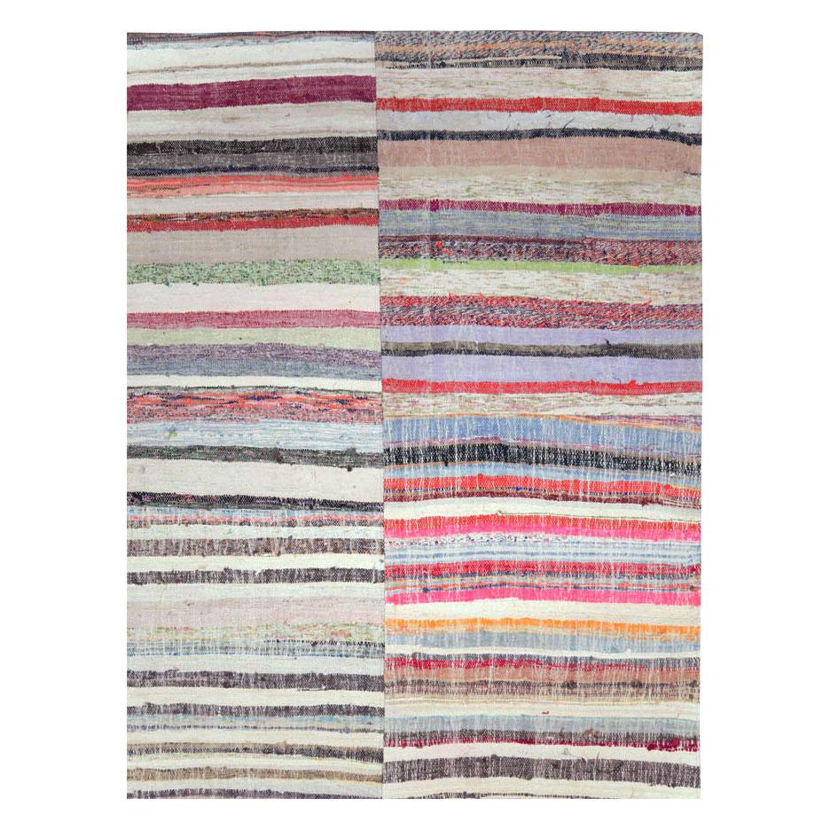 Modern Contemporary Handmade Turkish Flat-Weave Room Size Kilim Carpet