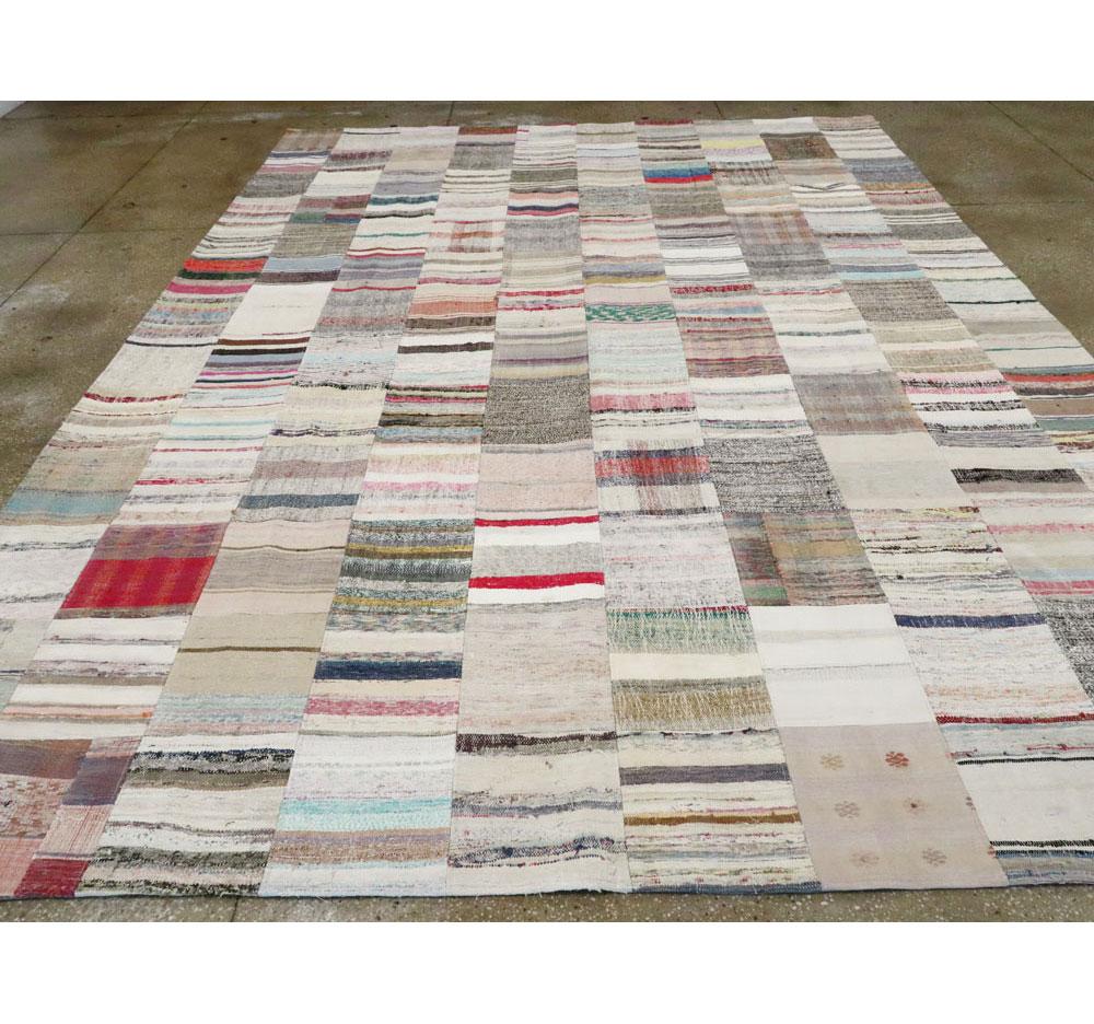 Contemporary Handmade Turkish Flat-Weave Room Size Kilim Carpet In New Condition In New York, NY