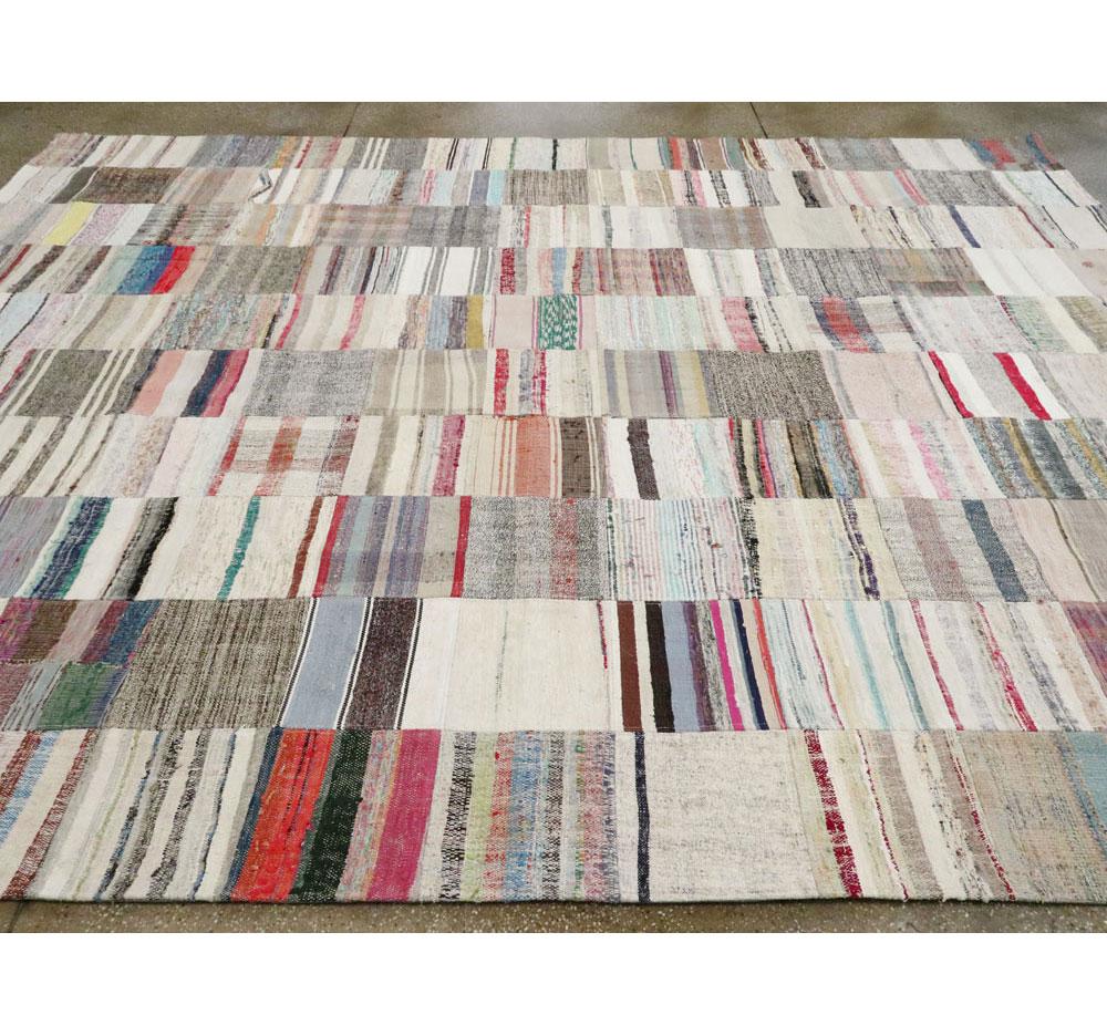 Contemporary Handmade Turkish Flat-Weave Room Size Kilim Carpet 2