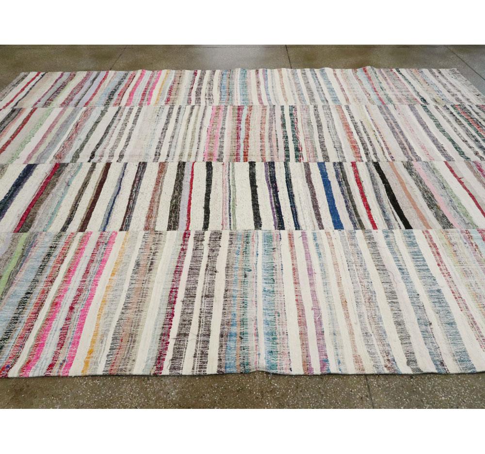 Contemporary Handmade Turkish Flat-Weave Room Size Kilim Carpet 2
