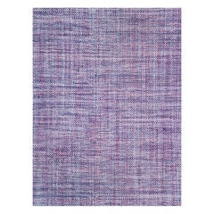 Contemporary Handmade Turkish Flat-Weave Braided Accent Rug in Purple and Blue