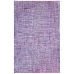 Contemporary Handmade Turkish Flat-Weave Braided Accent Rug in Purple and Blue
