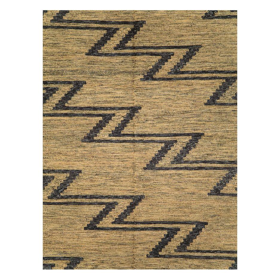 A modern Turkish flatweave Kilim accent rug handmade during the 21st century.

Measures: 6'1