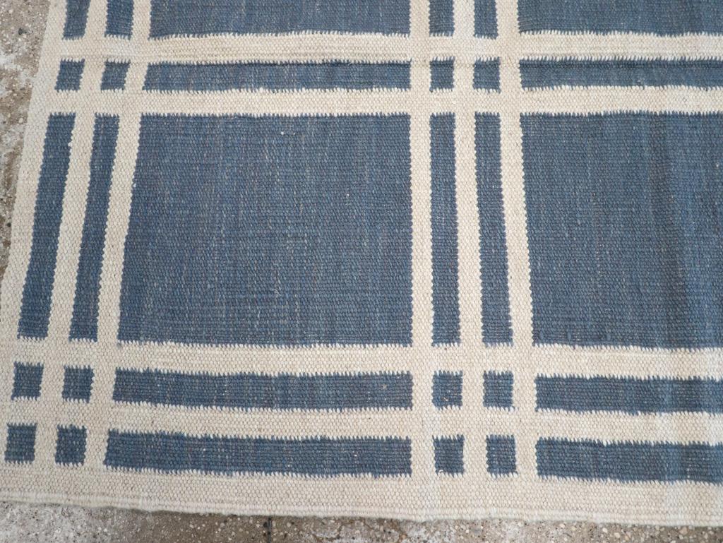 Alfombra de acento turca contemporánea de tejido plano Kilim hecha a mano Tejido a mano en venta