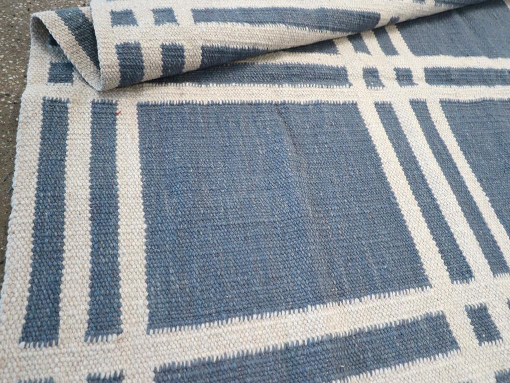 Alfombra de acento turca contemporánea de tejido plano Kilim hecha a mano Lana en venta