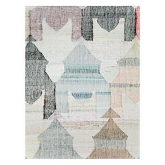Contemporary Handmade Turkish Flat-Weave Kilim Large Geometric Room Size Carpet