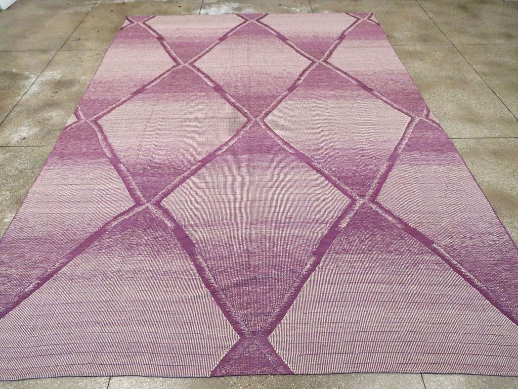 Hand-Woven Contemporary Handmade Turkish Flatweave Kilim Large Room Size Carpet For Sale
