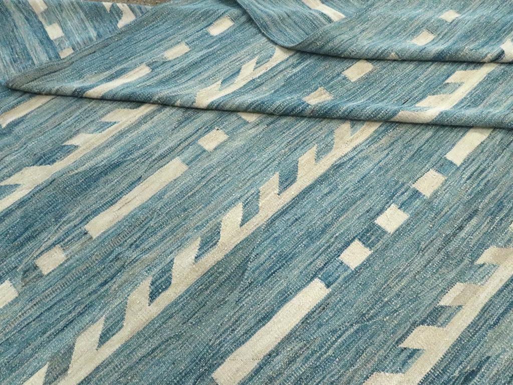 Contemporary Handmade Turkish Flatweave Kilim Oversize Carpet For Sale 4