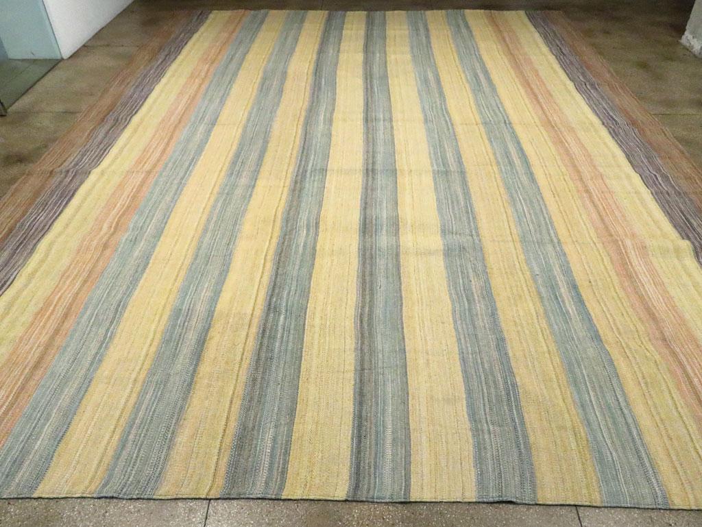 Hand-Woven Contemporary Handmade Turkish Flatweave Kilim Oversize Carpet For Sale