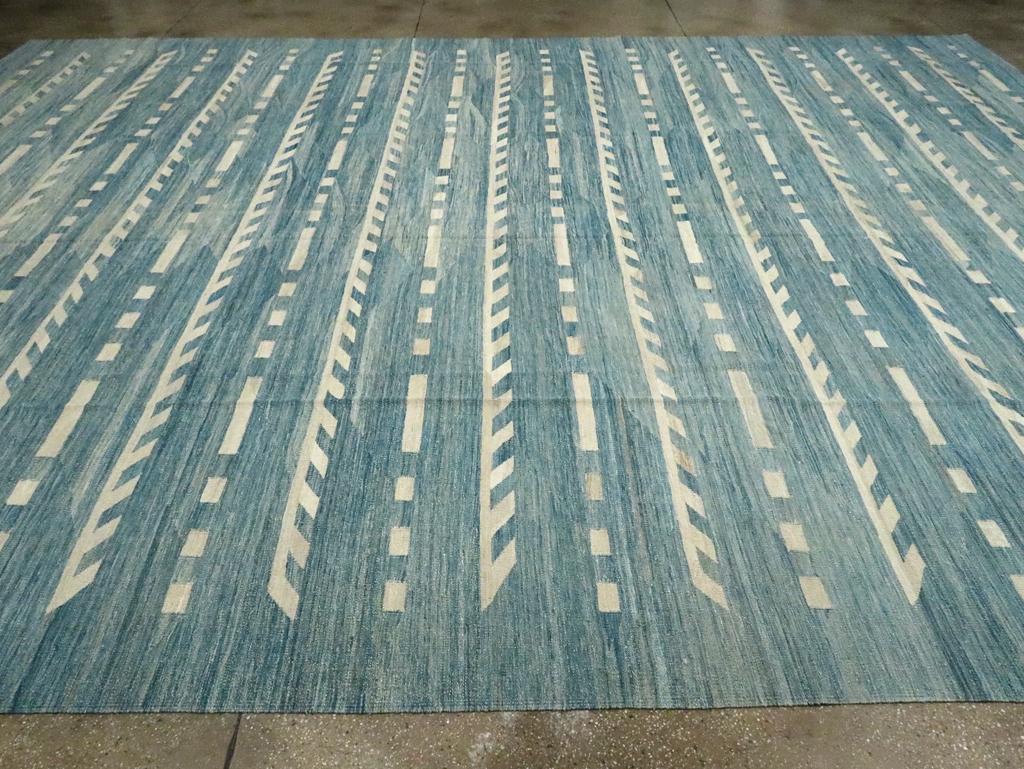 Wool Contemporary Handmade Turkish Flatweave Kilim Oversize Carpet For Sale